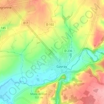 Mapa topográfico La Planquette, altitude, relevo