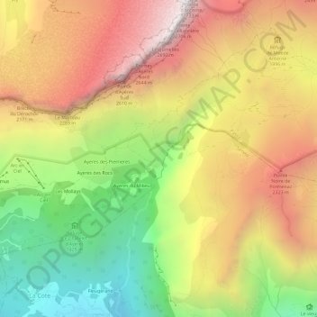 Mapa topográfico Chalets du Souay, altitude, relevo