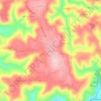 Mapa topográfico As-Souda, altitude, relevo