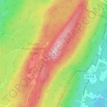 Mapa topográfico High Point, altitude, relevo