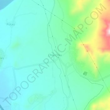 Mapa topográfico Chiu Chiu, altitude, relevo