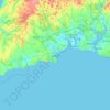 Mapa topográfico Lagos, altitude, relevo