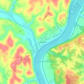 Mapa topográfico Hockingport, altitude, relevo