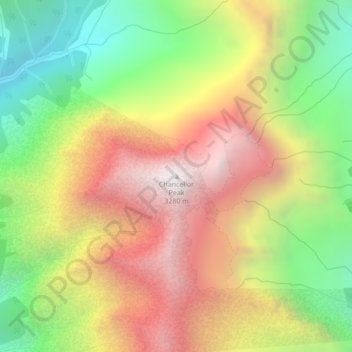 Mapa topográfico Chancellor Peak, altitude, relevo