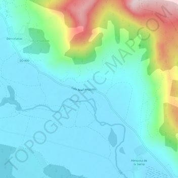 Mapa topográfico Langosto, altitude, relevo