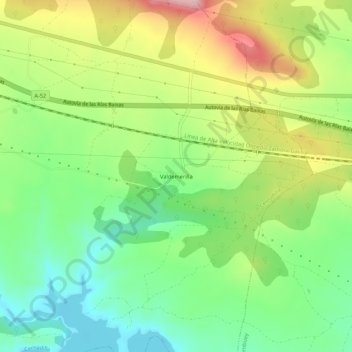 Mapa topográfico Valdemerilla, altitude, relevo