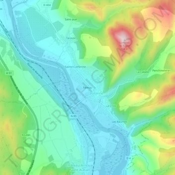 Mapa topográfico Fémuy, altitude, relevo