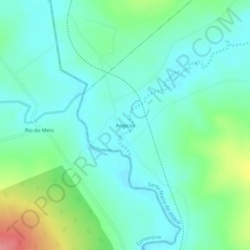 Mapa topográfico Angicos, altitude, relevo