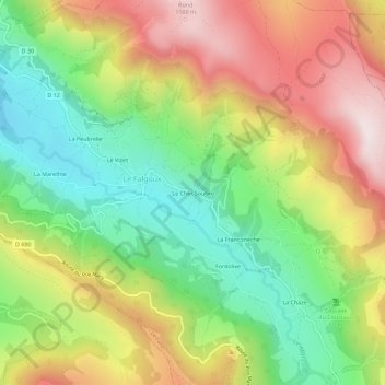 Mapa topográfico Le Cher Soubro, altitude, relevo