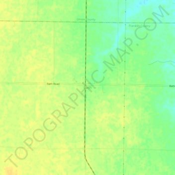 Mapa topográfico Bath, altitude, relevo