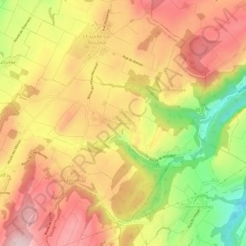 Mapa topográfico Sottens, altitude, relevo