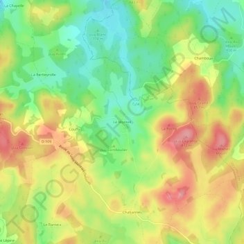 Mapa topográfico Le Monteil, altitude, relevo