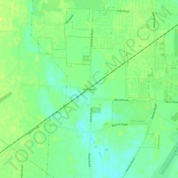 Mapa topográfico Galloway, altitude, relevo