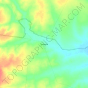 Mapa topográfico Simpatia, altitude, relevo