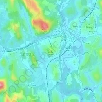 Mapa topográfico Morro da Igreja, altitude, relevo