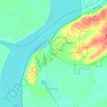 Mapa topográfico Fulton, altitude, relevo