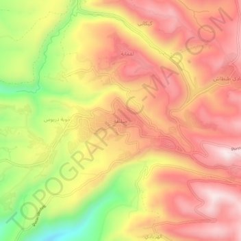 Mapa topográfico Slenfa, altitude, relevo