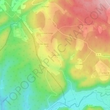 Mapa topográfico Chapendu, altitude, relevo