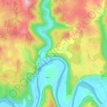 Mapa topográfico Pech Picou, altitude, relevo
