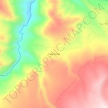 Mapa topográfico Sallicancha, altitude, relevo