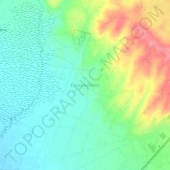 Mapa topográfico Chonchocoro, altitude, relevo