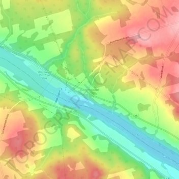 Mapa topográfico Beechwood, altitude, relevo