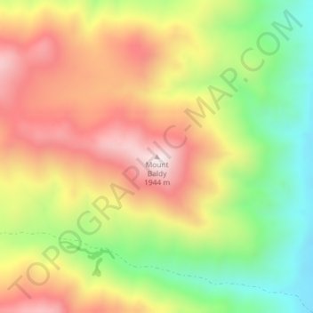 Mapa topográfico Mount Baldy, altitude, relevo