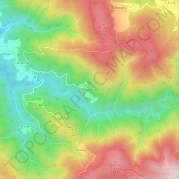 Mapa topográfico Agadão, altitude, relevo