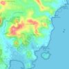 Mapa topográfico Cap Chevalier, altitude, relevo