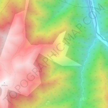 Mapa topográfico طویل, altitude, relevo