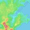 Mapa topográfico Santo António, altitude, relevo