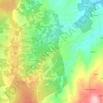 Mapa topográfico Bonaire, altitude, relevo