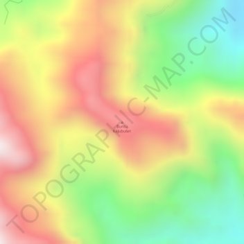 Mapa topográfico Buntu Kajubulan, altitude, relevo
