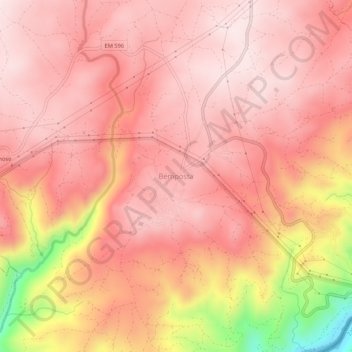 Mapa topográfico Bemposta, altitude, relevo