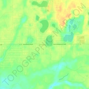 Mapa topográfico Skidway Lake, altitude, relevo