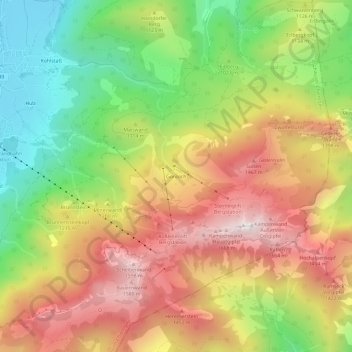 Mapa topográfico Goriloch, altitude, relevo