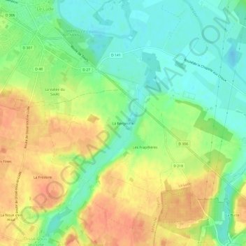 Mapa topográfico La Bergeotte, altitude, relevo