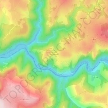Mapa topográfico La Taillade, altitude, relevo