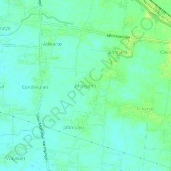 Mapa topográfico Menganti, altitude, relevo