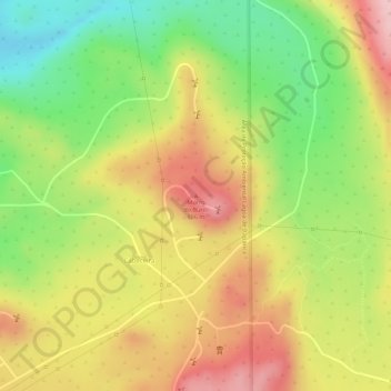 Mapa topográfico Morro do Buriti, altitude, relevo