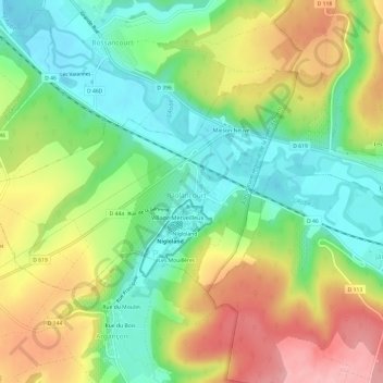 Mapa topográfico Le Village, altitude, relevo