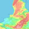 Mapa topográfico El Ferrero, altitude, relevo