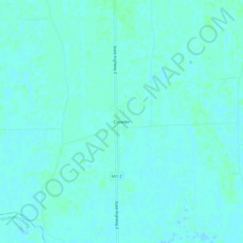 Mapa topográfico Crowder, altitude, relevo
