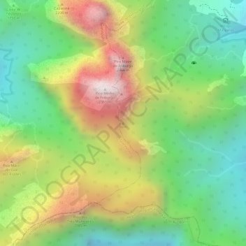 Mapa topográfico BeAl, altitude, relevo