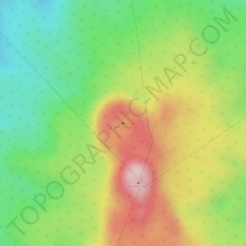 Mapa topográfico Tres Cruces, altitude, relevo
