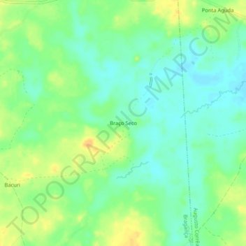 Mapa topográfico Braço Seco, altitude, relevo