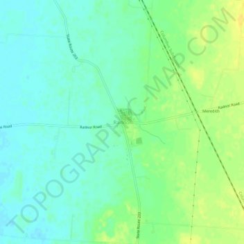 Mapa topográfico Radnor, altitude, relevo