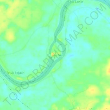 Mapa topográfico Dusun Tua, altitude, relevo