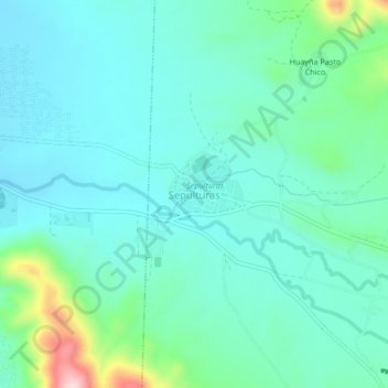Mapa topográfico Sepulturas, altitude, relevo