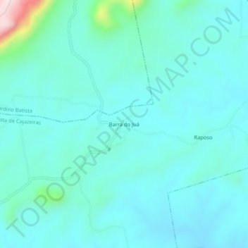 Mapa topográfico Barra do Juá, altitude, relevo